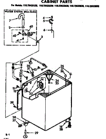 Cabinet Parts parts for Kenmore Washer 110.72433820 (11072433820, 110 72433820) from AppliancePartsPros.com