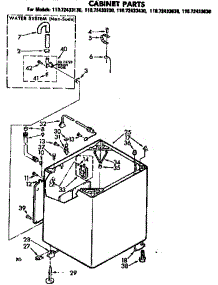 Cabinet Parts parts for Kenmore Washer 110.72433830 (11072433830, 110 72433830) from AppliancePartsPros.com