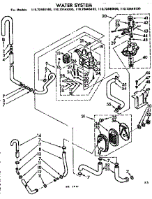 Water System parts for Kenmore Washer 110.72445600 (11072445600, 110 72445600) from AppliancePartsPros.com