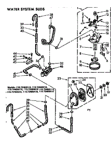 Water System Suds parts for Kenmore Washer 110.72460110 (11072460110, 110 72460110) from AppliancePartsPros.com