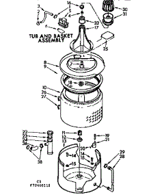 Tub And Basket Assembly parts for Kenmore Washer 110.72460410 (11072460410, 110 72460410) from AppliancePartsPros.com