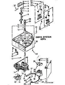 Drive System 60 Hz parts for Kenmore Washer 110.72470600 (11072470600, 110 72470600) from AppliancePartsPros.com
