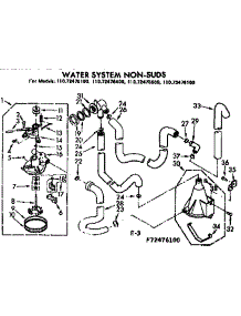 Water System Non-Suds parts for Kenmore Washer 110.72476600 (11072476600, 110 72476600) from AppliancePartsPros.com
