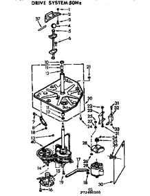Drive System 50 Hz parts for Kenmore Washer 110.72480400 (11072480400, 110 72480400) from AppliancePartsPros.com