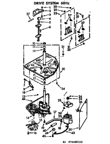 Drive System 60 Hz parts for Kenmore Washer 110.72480400 (11072480400, 110 72480400) from AppliancePartsPros.com