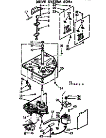 Drive System 60Hz parts for Kenmore Washer 110.72481610 (11072481610, 110 72481610) from AppliancePartsPros.com