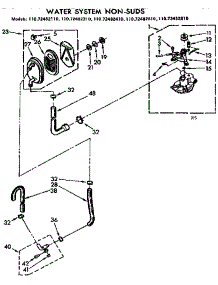 Water System Non-Suds parts for Kenmore Washer 110.72482610 (11072482610, 110 72482610) from AppliancePartsPros.com