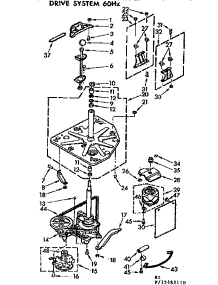 Drive System 60Hz parts for Kenmore Washer 110.72482610 (11072482610, 110 72482610) from AppliancePartsPros.com
