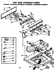 Top And Console Parts parts for Kenmore Washer 110.72483110 (11072483110, 110 72483110) from AppliancePartsPros.com