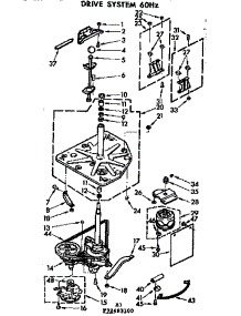 Drive System 60Hz parts for Kenmore Washer 110.72483200 (11072483200, 110 72483200) from AppliancePartsPros.com