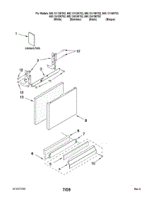 Door And Panel Parts parts for Kenmore Dishwasher 665.13113K702 (66513113K702, 665 13113K702) from AppliancePartsPros.com