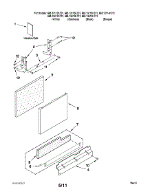 Door And Panel Parts parts for Kenmore Dishwasher 665.13119K701 (66513119K701, 665 13119K701) from AppliancePartsPros.com