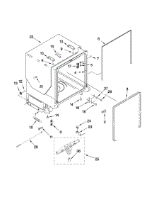 Tub And Frame Parts parts for Kenmore Dishwasher 665.13119K702 (66513119K702, 665 13119K702) from AppliancePartsPros.com