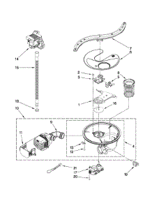 Pump, Washarm And Motor Parts parts for Kenmore Dishwasher 665.13124K703 (66513124K703, 665 13124K703) from AppliancePartsPros.com