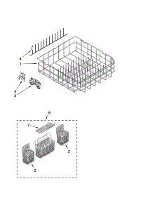 Lower Rack Parts parts for Kenmore Dishwasher 665.13129K702 (66513129K702, 665 13129K702) from AppliancePartsPros.com