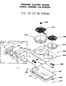 Optional Coil Top parts for Kenmore Range 628.9398090 (6289398090, 628 9398090) from AppliancePartsPros.com