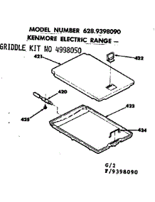 Griddle Kit parts for Kenmore Range 628.9398090 (6289398090, 628 9398090) from AppliancePartsPros.com