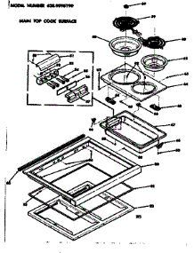 Main Top Cook Surface parts for Kenmore Range 628.9398190 (6289398190, 628 9398190) from AppliancePartsPros.com