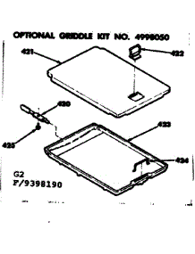 Optional Griddle Kit parts for Kenmore Range 628.9398190 (6289398190, 628 9398190) from AppliancePartsPros.com