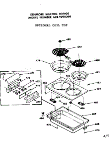 Coil Top parts for Kenmore Range 628.9398290 (6289398290, 628 9398290) from AppliancePartsPros.com