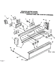 Control Panel And Cooktop Assemblies parts for Kenmore Range 628.9398391 (6289398391, 628 9398391) from AppliancePartsPros.com