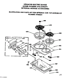 Optional Coil Top Module Kit parts for Kenmore Range 628.9398391 (6289398391, 628 9398391) from AppliancePartsPros.com