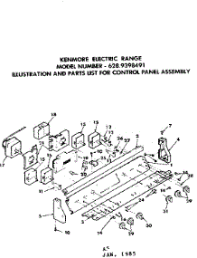 Control Panel Assembly parts for Kenmore Range 628.9398491 (6289398491, 628 9398491) from AppliancePartsPros.com