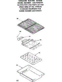 Steak Grill Kit No 4998240 parts for Kenmore Range 628.9398491 (6289398491, 628 9398491) from AppliancePartsPros.com