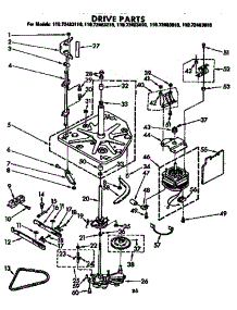 Drive Parts parts for Kenmore Washer 110.72483610 (11072483610, 110 72483610) from AppliancePartsPros.com