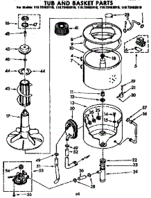 Tub And Basket Parts parts for Kenmore Washer 110.72483610 (11072483610, 110 72483610) from AppliancePartsPros.com