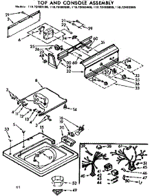 Top And Console Parts parts for Kenmore Washer 110.72483800 (11072483800, 110 72483800) from AppliancePartsPros.com