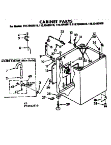 Cabinet Parts parts for Kenmore Washer 110.72483810 (11072483810, 110 72483810) from AppliancePartsPros.com
