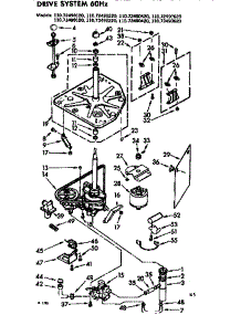 Drive System 60 Hz parts for Kenmore Washer 110.72490220 (11072490220, 110 72490220) from AppliancePartsPros.com