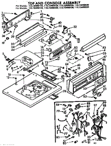 Top And Console Assembly parts for Kenmore Washer 110.72490430 (11072490430, 110 72490430) from AppliancePartsPros.com