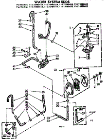Water System Suds parts for Kenmore Washer 110.72490430 (11072490430, 110 72490430) from AppliancePartsPros.com