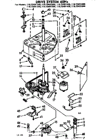 Drive System 60 Hz. parts for Kenmore Washer 110.72491400 (11072491400, 110 72491400) from AppliancePartsPros.com