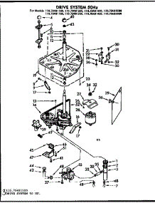 Drive System 50 Hz. parts for Kenmore Washer 110.72491600 (11072491600, 110 72491600) from AppliancePartsPros.com