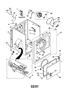 Cabinet parts for Kenmore Dryer 110.72512100 (11072512100, 110 72512100) from AppliancePartsPros.com