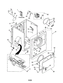 Cabinet parts for Kenmore Dryer 110.72514101 (11072514101, 110 72514101) from AppliancePartsPros.com