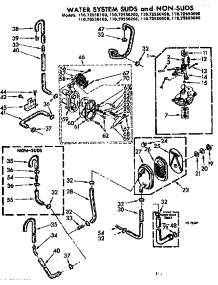 Water System Suds And Non-Suds parts for Kenmore Washer 110.72550400 (11072550400, 110 72550400) from AppliancePartsPros.com