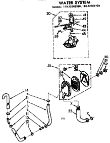 Water System parts for Kenmore Washer 110.72562320 (11072562320, 110 72562320) from AppliancePartsPros.com