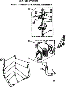Water System parts for Kenmore Washer 110.72562810 (11072562810, 110 72562810) from AppliancePartsPros.com