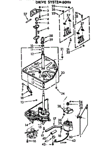 Drive System 60 Hz parts for Kenmore Washer 110.72570200 (11072570200, 110 72570200) from AppliancePartsPros.com