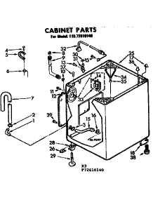 Cabinet Parts parts for Kenmore Washer 110.72610140 (11072610140, 110 72610140) from AppliancePartsPros.com