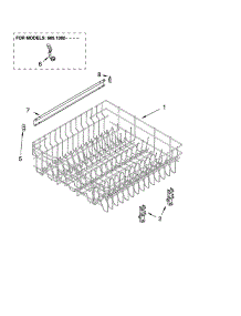 Upper Rack And Track Parts parts for Kenmore Dishwasher 665.13722K601 (66513722K601, 665 13722K601) from AppliancePartsPros.com