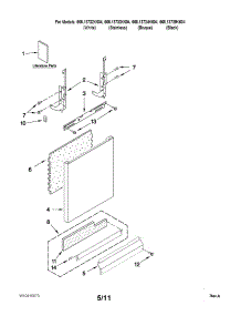 Door And Panel Parts parts for Kenmore Dishwasher 665.13732K604 (66513732K604, 665 13732K604) from AppliancePartsPros.com