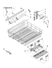 Upper Rack And Track Parts parts for Kenmore Dishwasher 665.13734K601 (66513734K601, 665 13734K601) from AppliancePartsPros.com