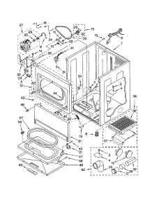 Cabinet parts for Kenmore Dryer 110.74994300 (11074994300, 110 74994300) from AppliancePartsPros.com