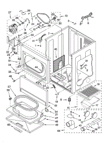 Cabinet Parts parts for Kenmore Dryer 110.75062500 (11075062500, 110 75062500) from AppliancePartsPros.com