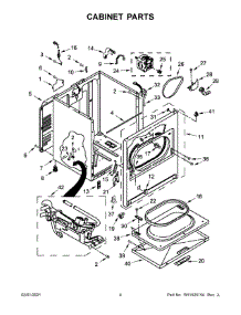 Cabinet Parts parts for Kenmore Dryer 110.75132413 (11075132413, 110 75132413) from AppliancePartsPros.com